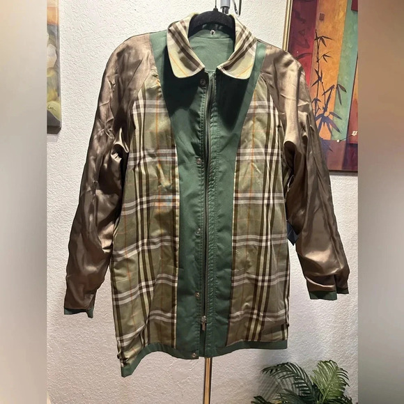 Burberry London Green NovaCheck Women’s Coat size L - Picture 5 of 17